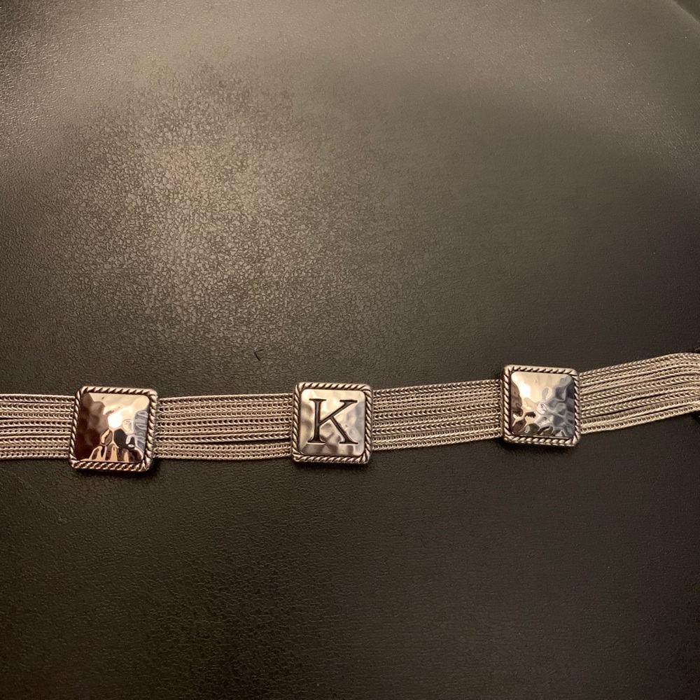 Initial silver bracelet